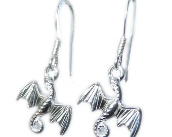 Boucles d'oreilles Dragon en argent sterling 925 x 1 - Dragons et bêtes volantes