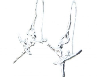 Ballerina SMALL sterling silver hook earrings 925 x 1 pair