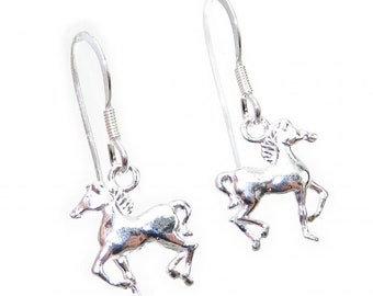 Pferd kleine Sterling Silber Ohrringe .925 x 1 Paar Pferde Tropfen