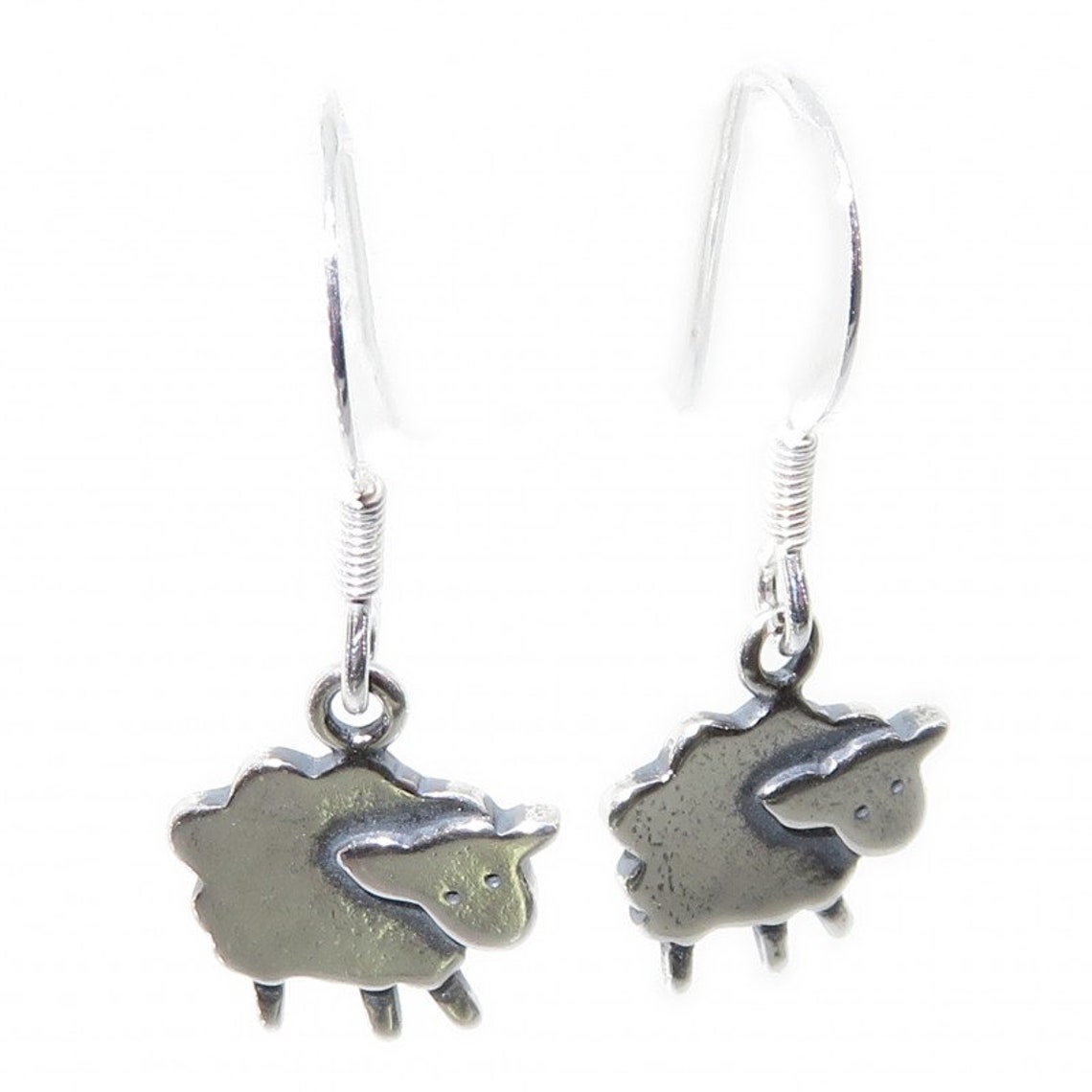 Cute lamb sterling silver drop earrings .925 x 1 pair Lamb & Etsy