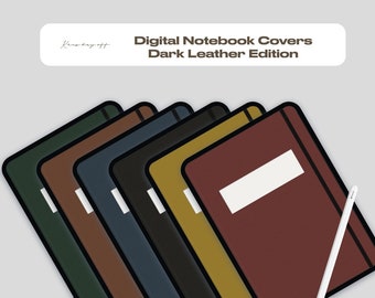 Leather Digital Notebook Covers: Portrait Planner, Journal (Digital Download)