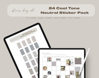 Neutral Tone Digital Sticky Notes: iPad Planner Stickers (PNG Digital Download)