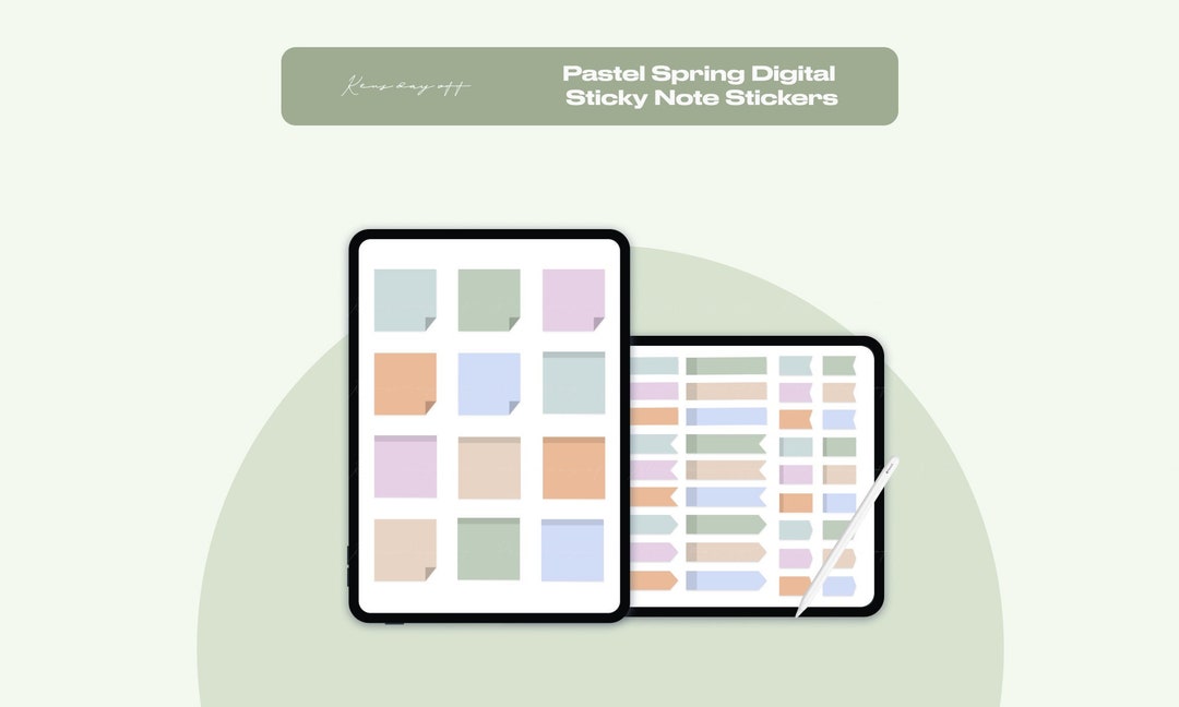 Pastel Digital Sticky Notes: Minimal Planner Stickers (PNG) - Etsy