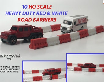 HO-Skala (1:87) rote und weiße Straßenbarrieren (HO-Skala Zugzubehör) 10er-Set