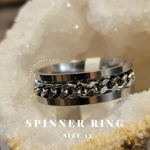 STERLING SILVER RING | Spinner Ring size 13