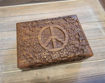 Carved Wood Decorative Box