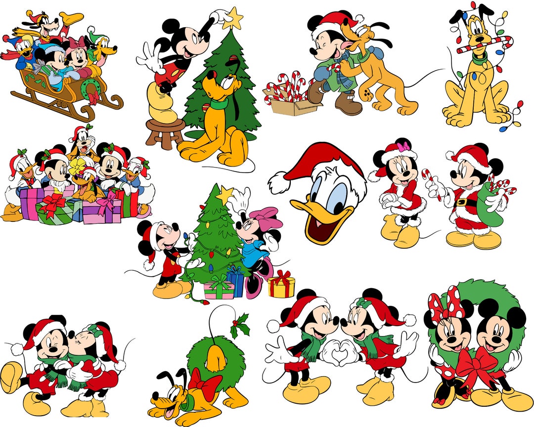 Mickey Mouse Minnie Mouse Christmas 12 Items in SVG, Jpg ,pdf