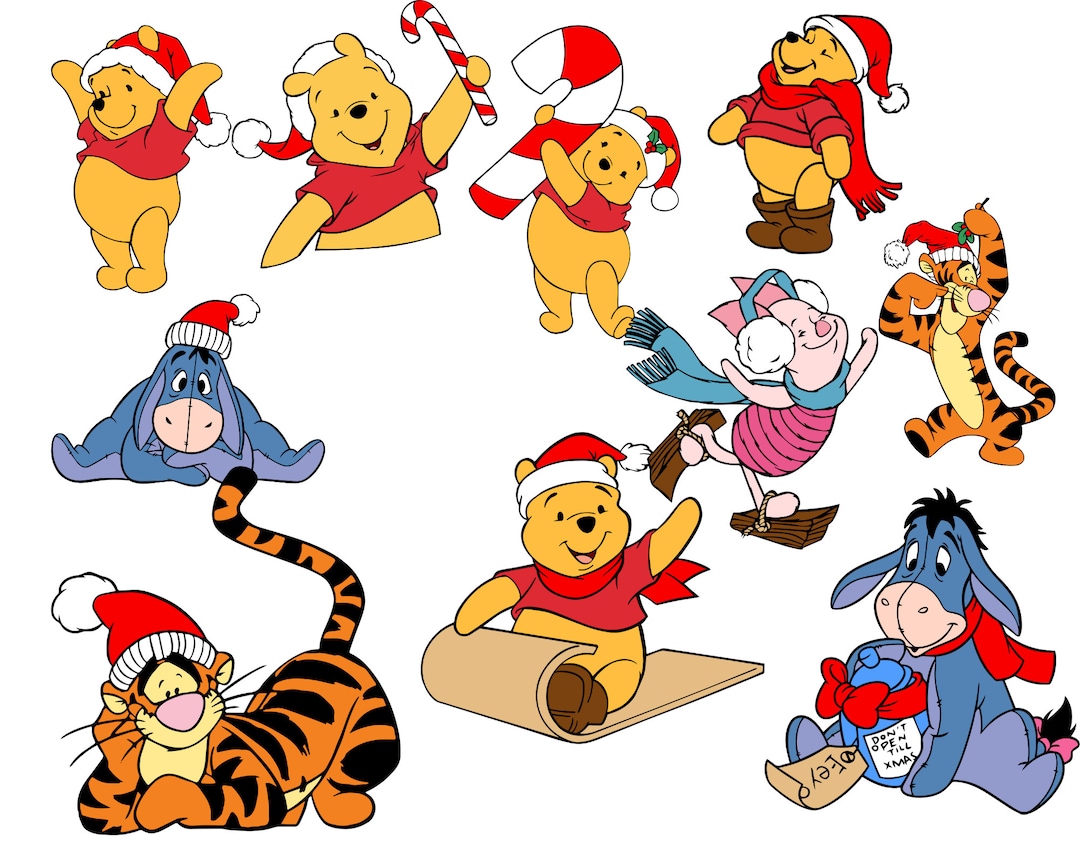 Winnie the Pooh Christmas Svg 25 Items in SVG, Jpg ,pdf ,png and Eps  Digital Download - Etsy, image size:1080x864
