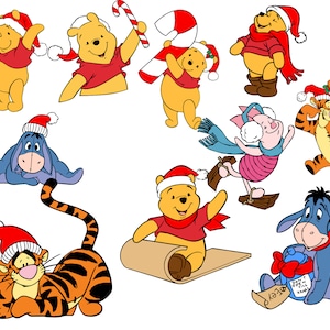 Winnie the Pooh Christmas svg 25 items in SVG, jpg ,Pdf ,Png and Eps digital download