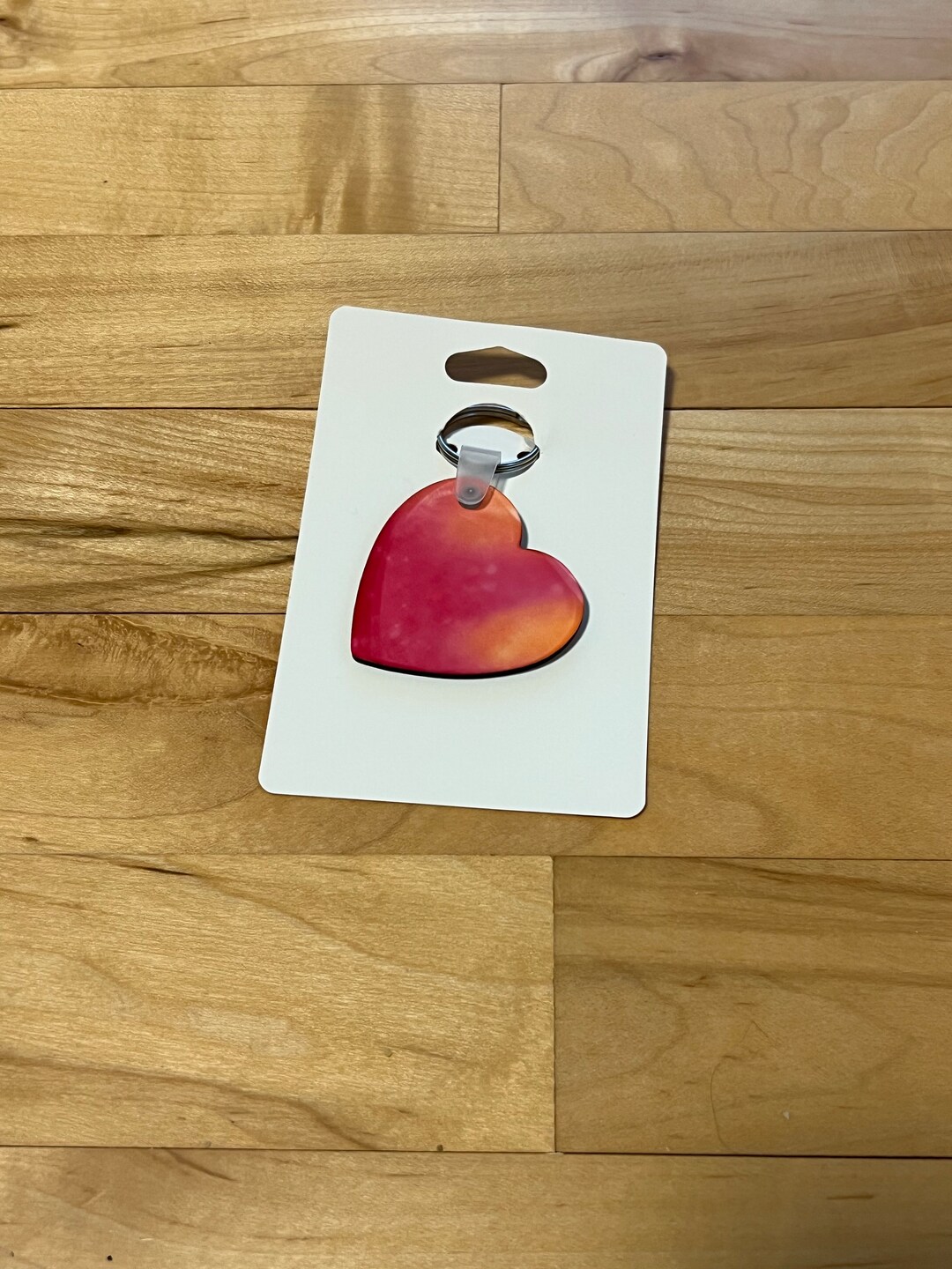 Heart Splatter Pink Orange Keychain/sublimation Keychain/heart Keychain ...