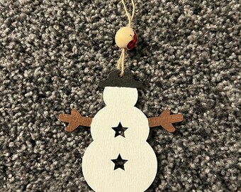 Snowman Painted Wooden Ornament/Snowman Wooden Ornament/Snowman Painted Ornament/Snowman Christmas Ornament/Snowman Holiday Ornament