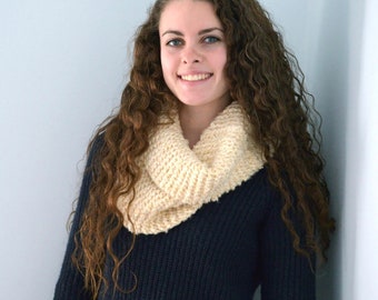 White Knit Infinity Scarf