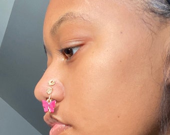 Cute Wave Nose Cuff Body Jewelry NON PIERCING Jewelry colours Clip on Nose cuff. Tiny No Pierced fake nose ring
