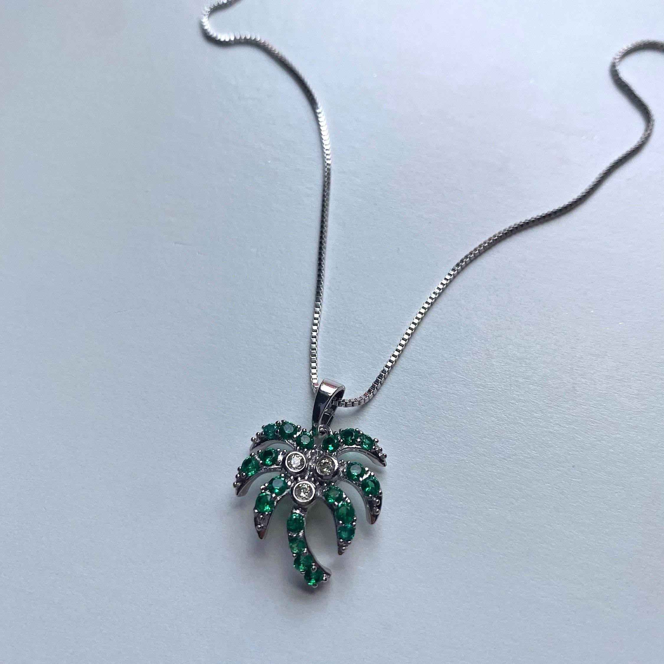 Palm Tree Necklace Etsy