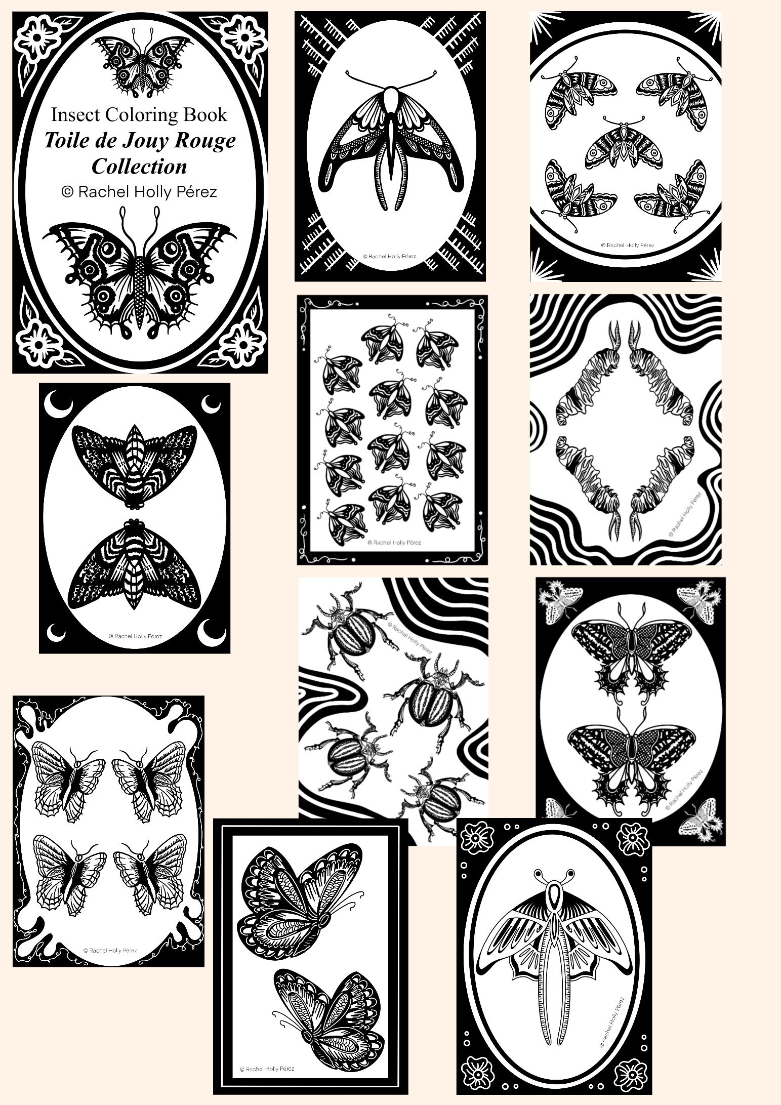 Coloring Book of Insects Immediate Download PDF File of - Etsy