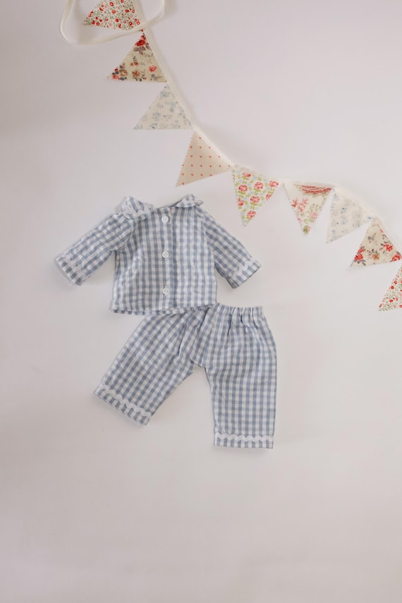 Gingham Pajama Set - Handmade pajamas for 21 inch stuffed animals