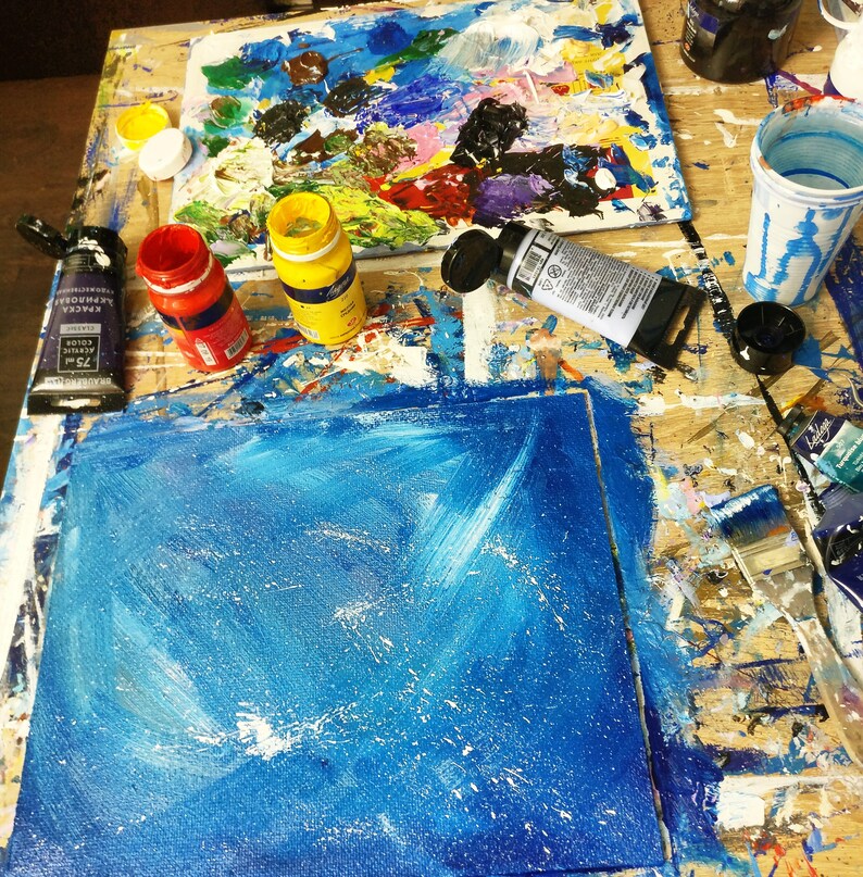 Koi Fish Painting Underwater Japanese Wall Art Original Small Etsy