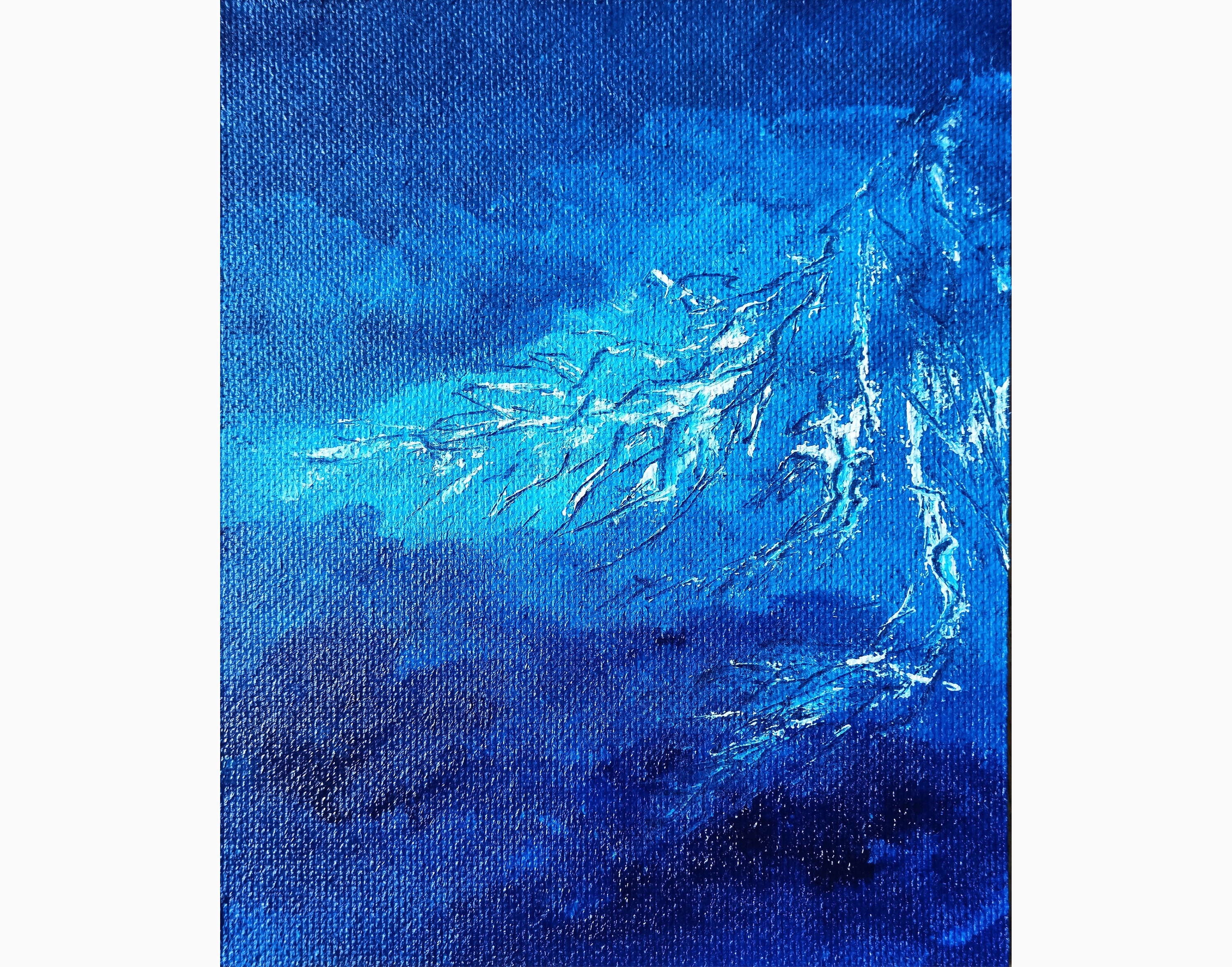 Lightning Painting Storm Night Sky Wall Art Original Small Etsy