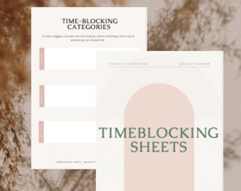 Timeblocking sheets