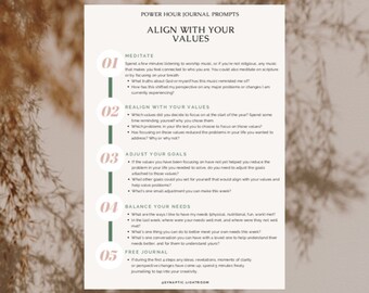 Values Check In - Power Hour Journal Prompts