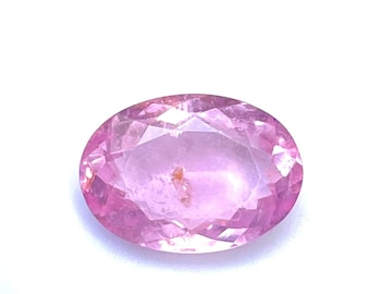 Natural Pink Tourmaline Gemstone, Oval Faceted Cut (12x9x5 mm)