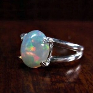 Natural Ethiopian Opal 925silver ring