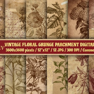 Vintage Stained Digital Paper, Antique Paper, Distressed Texture, Old  Wallpaper, Brown Background, Beige Backdrop, Scrapbook, Junk Journal, 