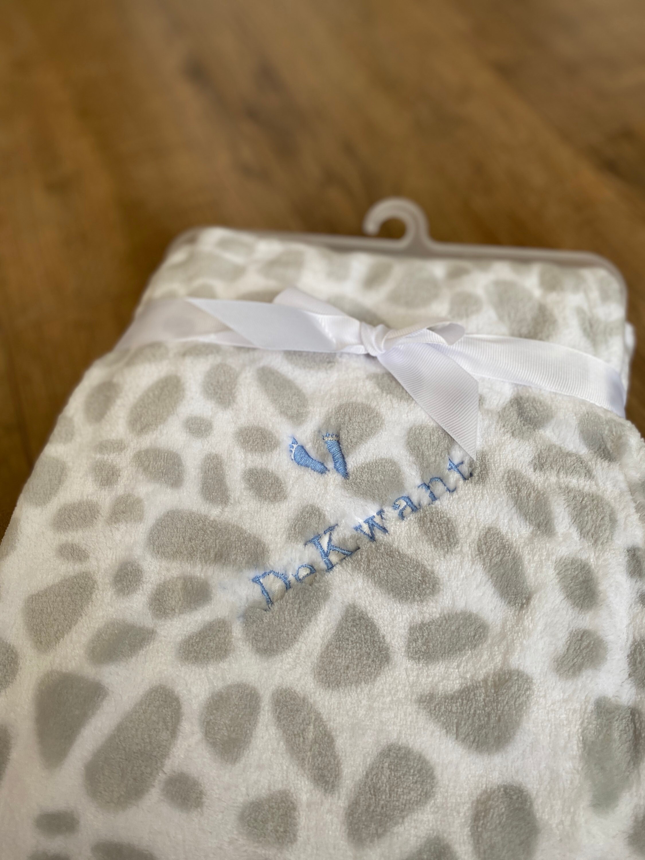 Personalised giraffe print baby blanket Etsy