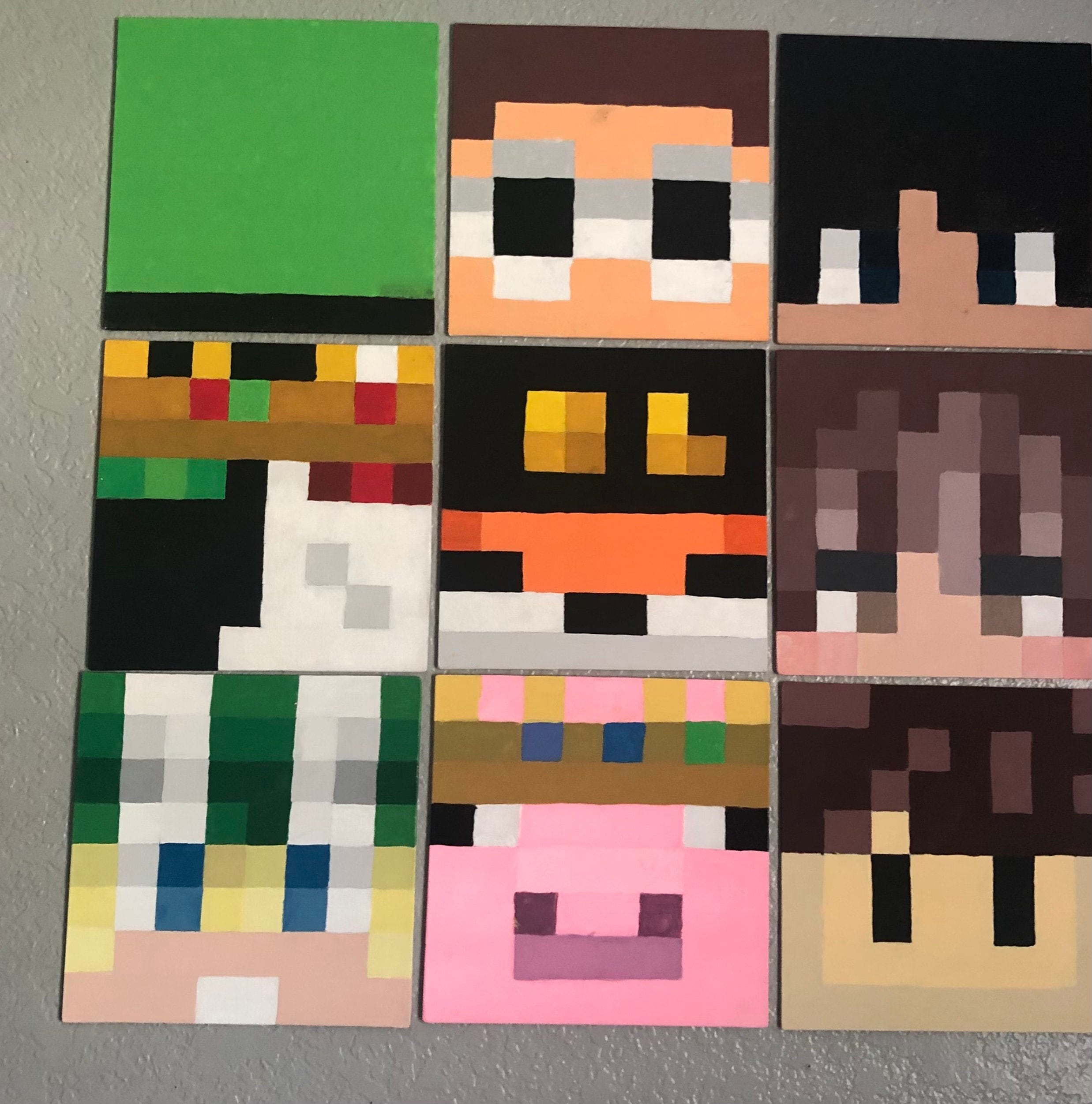 Dsmp painted minecraft heads Etsy