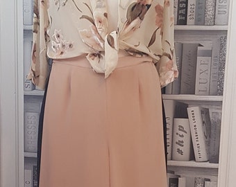 Trousers - 1940's Style Wide Leg Palazzo Trouser - Coffee, Latte, Biscuit coloured WLT