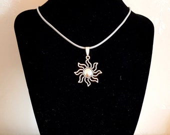 Silver Coloured Sun Necklace