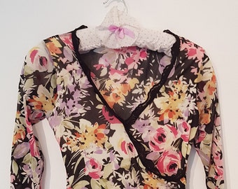 Vintage Sheer Floral Printed Top