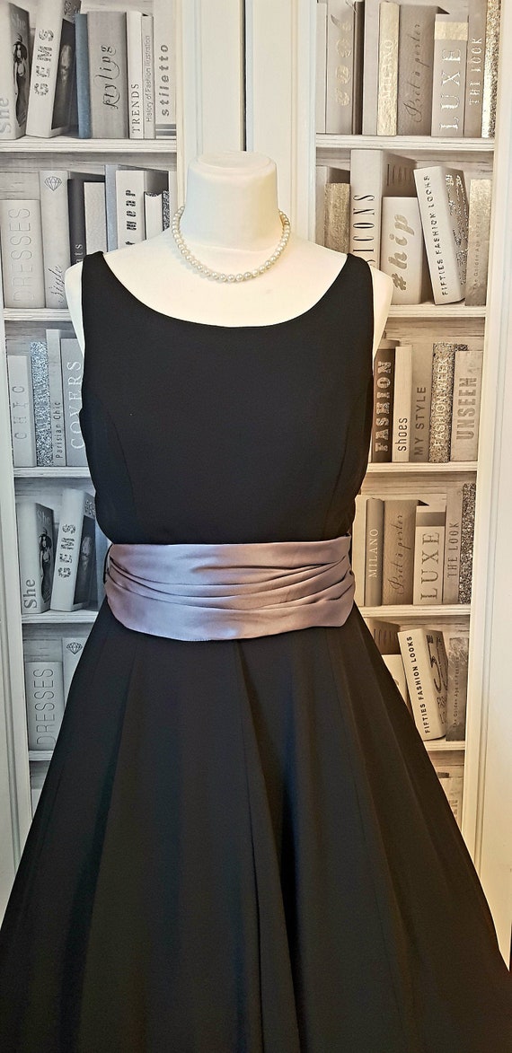 Black Vintage Hepburn 1950's Style Evening Gown Dress - Audrey Black Dress  - Ball Dress - French Chic - Elegant Full Circle Evening Dress - Etsy UK
