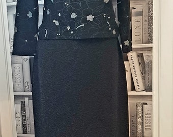 Black Flecked Maxi Pencil Skirt