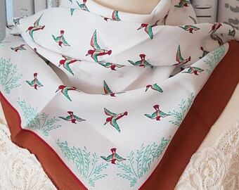 TED LAPIDUS, Swallow Print Silk Scarf