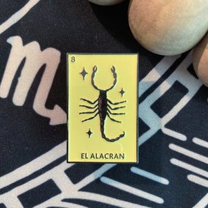 Scorpio Enamel Pin, El Alacran Loteria, Zodiac, Astrology, Eighth House, Horoscope, Water Sign, Mystic, Alchemist, Scorpion, Mars Pluto Star