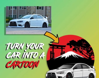 Dibujo digital de coche personalizado, ilustración vectorial de coche, dibujo de coche de dibujos animados personalizado, arte de coche, regalo para chico de coche, para novio, regalo para padre