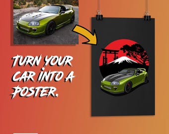 Custom Car Illustration Poster, Automotive Art, Car Guy Gift