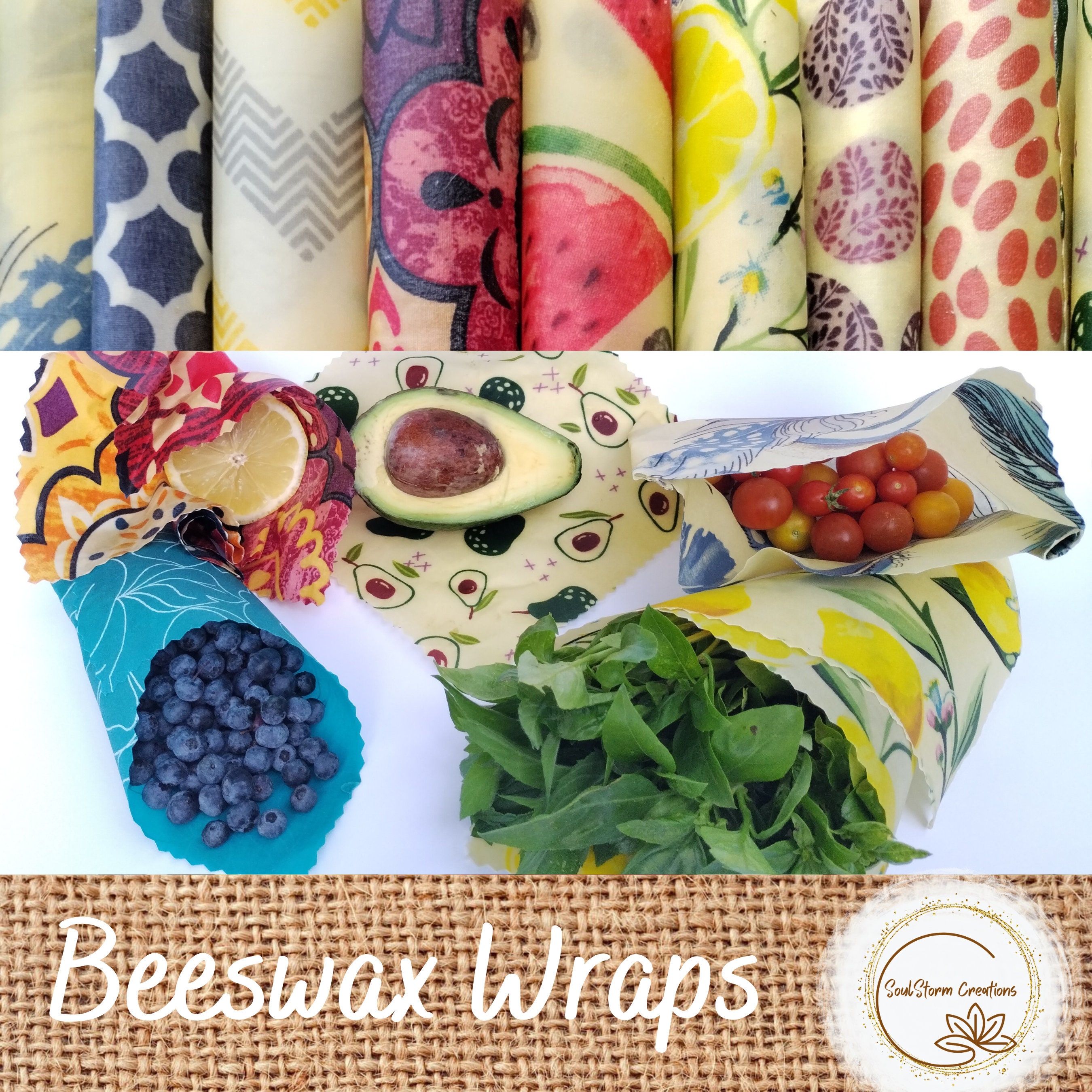 DIY Beeswax Wrap Kit. Zero Waste Kitchen Wraps Kit. Makes 4 Large