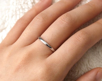 2mm Silver Stainless Steel Ring | Minimal Jewelry | Tarnish-Free Jewellery | Unisex