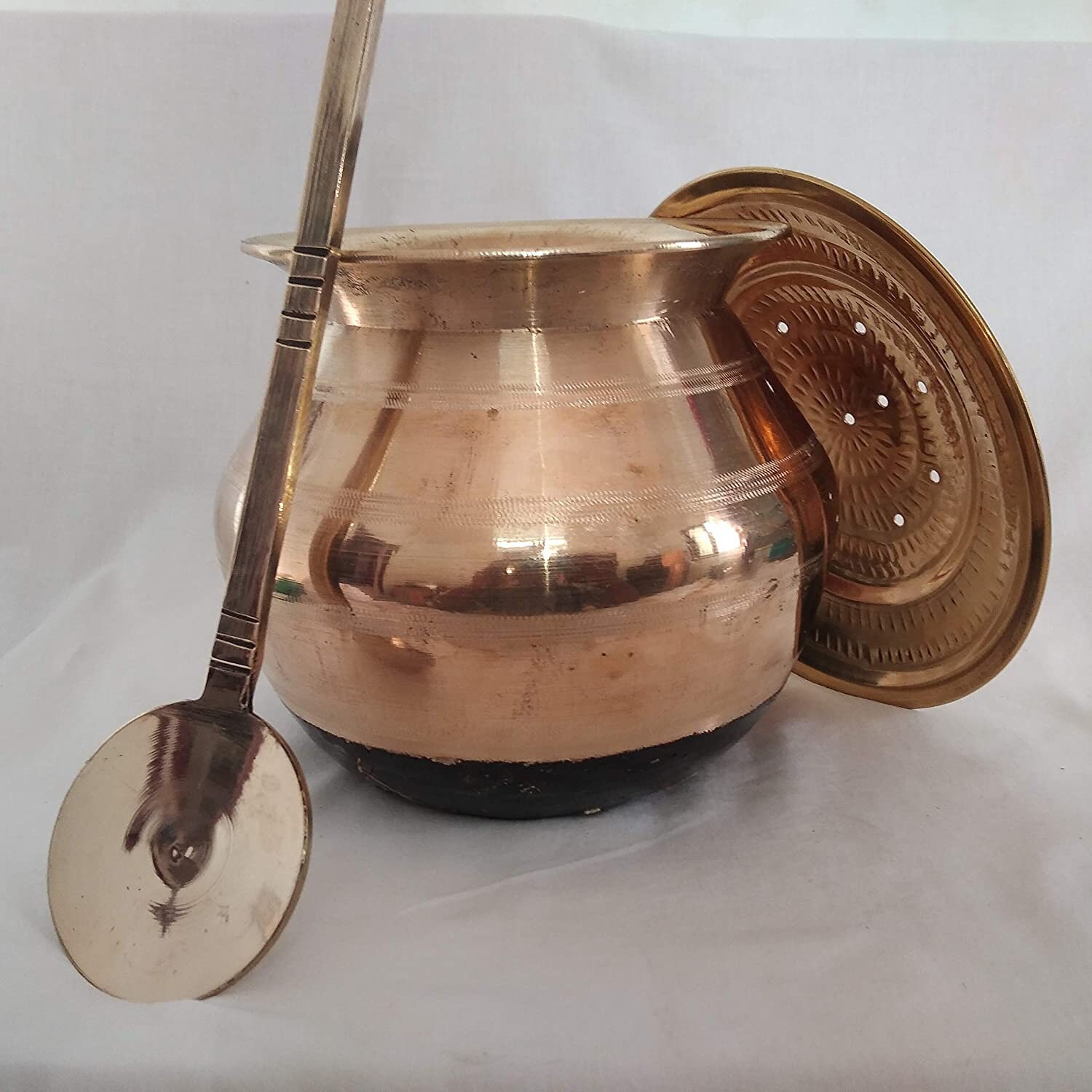 Traditional Bronze Pot set with Lid and Laddle 1 Kg Rice Etsy