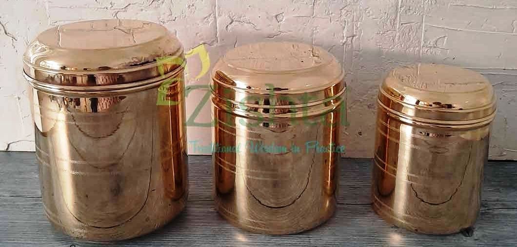 Combo Brass Kitchen Storage Container Curved Lid Small 0.5 kg Etsy