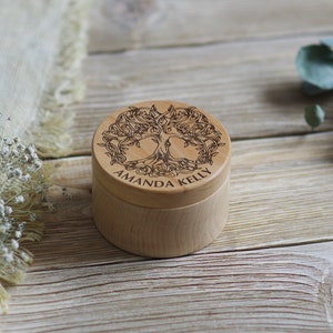Tree of Life Cremation Urn: Engraved Wooden Ash Box, Personalized