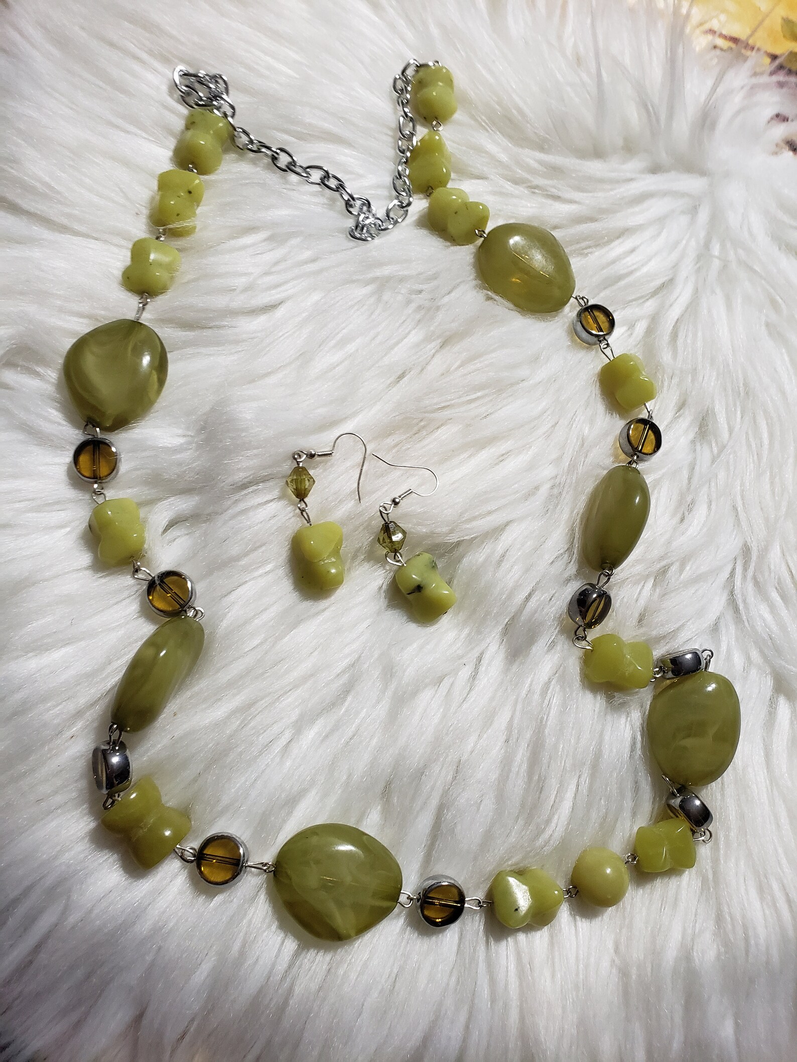 Light green jewelry set Etsy