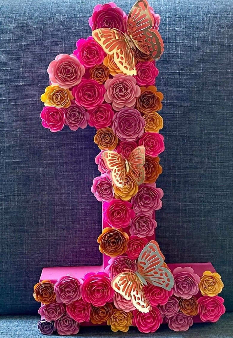 Paper Flower Numbers, Number Flowers, Birthday Numbers, Floral Numbers