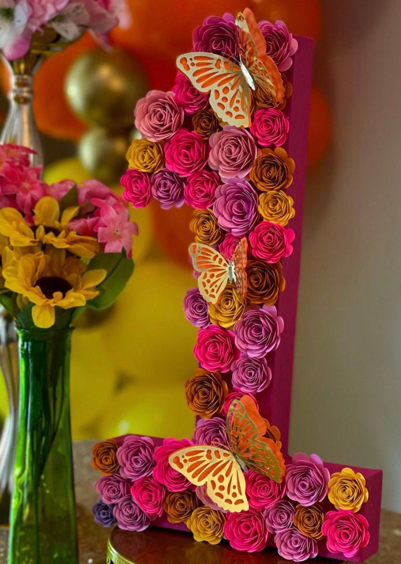 Paper Flower Numbers, Number Flowers, Birthday Numbers, Floral Numbers