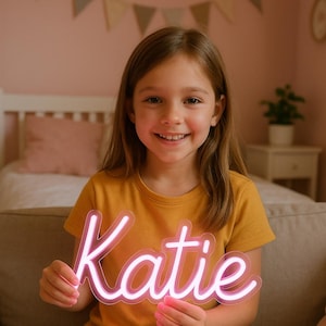Insegna al neon personalizzata con nome per bambini, luce LED personalizzata con nome per cameretta, camera da letto, decorazione da parete, regalo unico per bambini, compleanni, baby shower