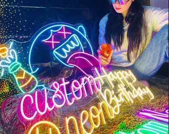 Insegna al neon personalizzata | Insegna al neon | Insegna al neon per matrimonio | Nome Insegna al neon | Insegne al neon | Decorazioni per matrimoni | Luce LED | Decorazione da parete | Decorazioni per la casa | I regali