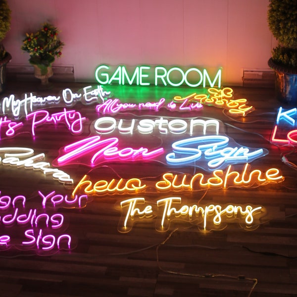Custom Neon Sign | Neon Sign | Wedding Signs | Name Neon Signs | LED Neon Light Sign | Wedding Bridesmaid Gifts | Wall Decor | Home Decor