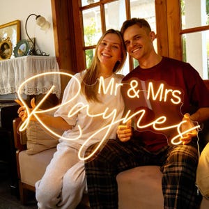 Custom Neon Sign | Wedding Decor | Neon Wedding Sign | Wall Decor | Name Neon Light | Wedding Neon Lights |  Personalized Gifts Neon Sign